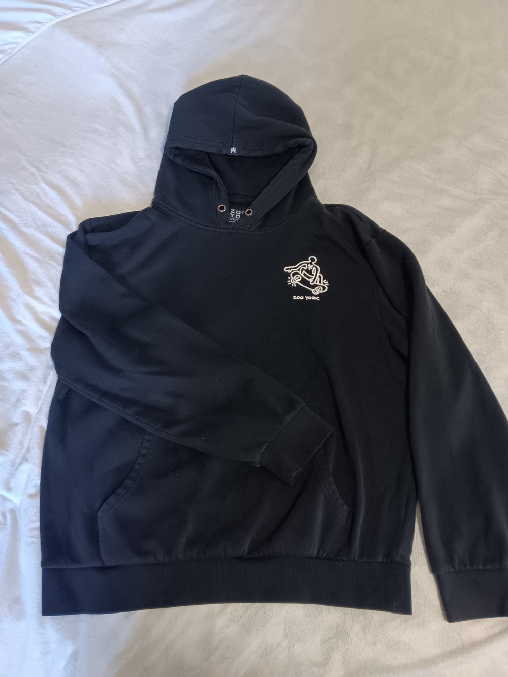 Zoo York Black Hoodie with White Chest Graphic
